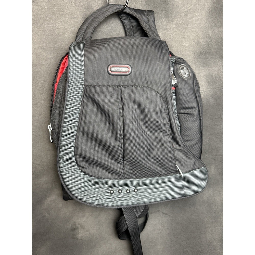 Tumi T-Tech Sling Backpack Black Red Crossbody Messenger Bag Tech Travel Commute
